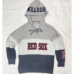 Boston Red Sox Embroidered Fleece Gray Hoodie Unisex Sz M Pullover MLB Baseball